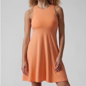 Athleta Santorini Thera Mini Tank Dress Modal Spandex Orange Coral Size Small